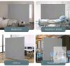 Freestanding Privacy Screen, 71" x 72", Grey, Alloy Steel Frame, HDPE Fabric Panel - 3