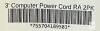 3' NEMA 5-15P to IEC C13 Right Angle Computer Power Cord 2-Pack, 10A 125V, UPC 755704189581 - 3