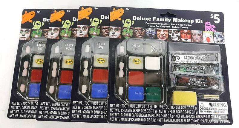 Deluxe Family Makeup Kit &ndash; Face Paint, Cream Makeup, Fake Blood, Glitter Gel, Applicators Included