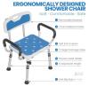 Careboda CBS05 Adjustable Shower Chair with Removable Backrest and Arms, 300 lbs Capacity - 2