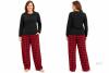 New Size XL Women&rsquo;s 2-Piece Plaid Pajama Set, &ndash;All Black Top & Red plaid bottoms