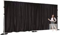 As New Extra Wide Two Layers One Piece Trade Show Booth Backdrop, Black, 25x8ft
