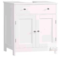 TEENFON CNYSQ033W Pedestal Sink Storage Cabinet, White, 23.6&rdquo; W x 11.8&rdquo; D x 25.6&rdquo; H