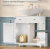TEENFON CNYSQ033W Pedestal Sink Storage Cabinet, White, 23.6&rdquo; W x 11.8&rdquo; D x 25.6&rdquo; H - 3
