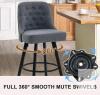 Counter Height Swivel Bar Stool, Set of 2, Dark Gray Upholstery, 26 in Seat Height - 3