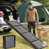 New 67" L Extra Long Dog Car Ramps, Folding Pet Ramp with Non-Slip Carpet Surface, 17" Wide Dog Ramp for Cars, SUVs, Trucks & Outdoor Steps, Dog Stairs for Medium Large Dogs Up to 200LBS