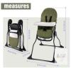 ASTM Approved Foldable Baby High Chair, Olive Green, 5-Point Harness, 40 lb Capacity, 38.7&rdquo; Height - 2