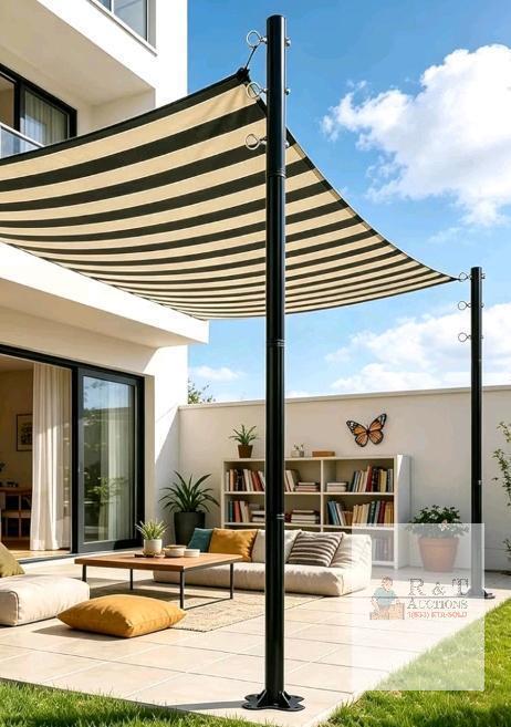 Beizelte 12 Ft Shade Sail Pole Kit (2 Pack) &ndash; Adjustable, Rust-Resistant Steel Poles