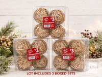 3 Packs Holiday Style Woven Rattan Christmas Ball Ornaments