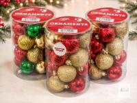 3 Packs Holiday Style Shatterproof Christmas Ornaments &ndash; 24 Count Each