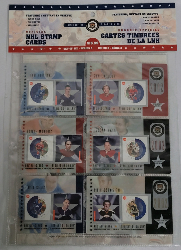2002 NHL Canada Post NHL All-Star Game Stamp Cards - Sealed