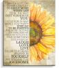NEW Kas Home 16&rdquo; x 20&rdquo; Inspirational Sunflower Canvas Wall Art Quote Decor, Gallery Wrapped
