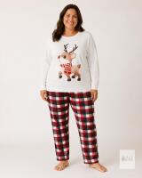 NEW Size 3XL Woman's Reindeer Christmas Pajama Set &ndash; (White)