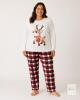 NEW Size 3XL Woman's Reindeer Christmas Pajama Set &ndash; (White)