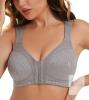 New 42DDD HACI Women's Front Closure Full Coverage Back Support Posture Bra Wireless