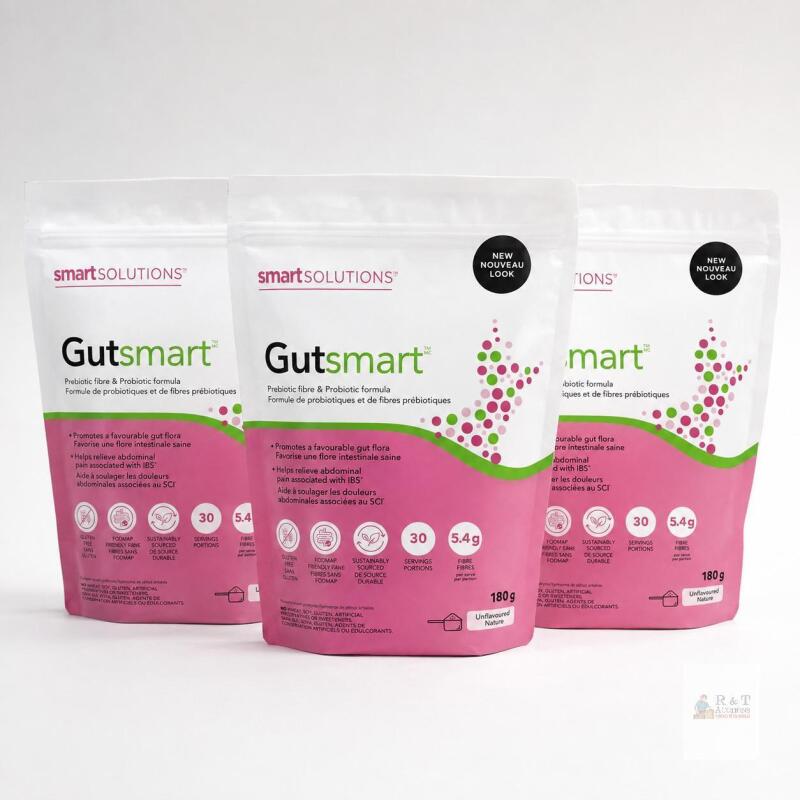 3 [EXP 2025 / 11] New Smart Solutions Gutsmart Powder Unflavoured, Prebiotic and Probiotic Formula, Promotes a Favourable Gut Flora and Helps Relieve Abdominal Pain Associated with IBS. With 5.4 g Fibre, Gluten Free, Non-GMO, Soy Free, No Artificial Prese