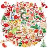 Holographic Christmas Stickers Set A 100PCS Glittering Christmas Themed Stickers Non-Repeating Vinyl Waterproof Xmas Holiday Stickers for Water Bottles Laptop Gift Boxes Christmas Decorations