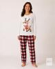 NEW Size SM Woman's Reindeer Christmas Pajama Set &ndash; (White)