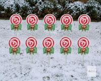 10-Piece Christmas Lollipop Yard Stake Decoration Set