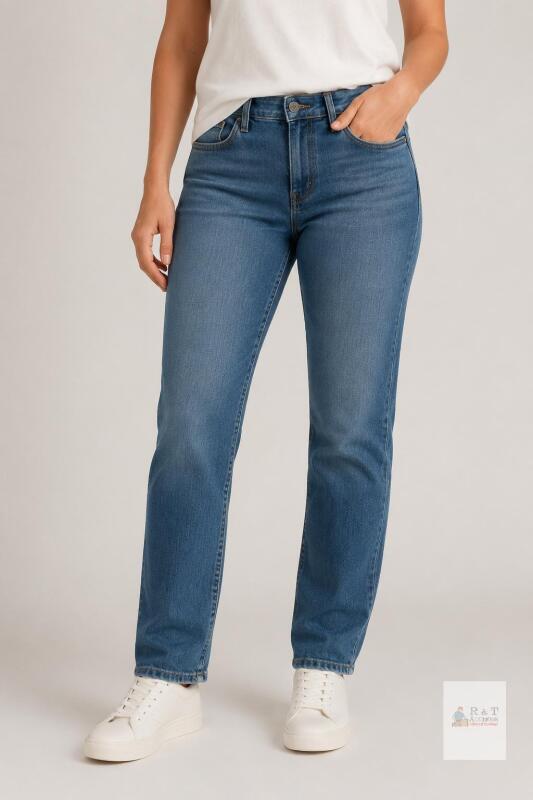 NEW Lucky Brand Women's Mid Rise Straight Jeans Size 8/29, Blue Denim, Stretch,