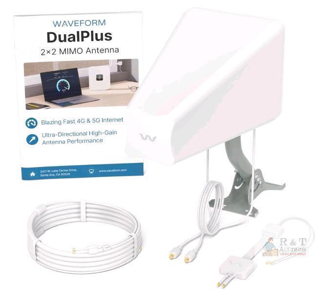 New Waveform DualPlus: 2x2 MIMO Ultra-Directional Log Periodic Antenna | External Antenna for 4G/5G Routers & Gateways | for Rogers 5G Home Internet, Telus, Bell (Complete Kit w/Cable & Window Entry)