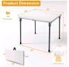 Kasunpul 34" Folding Table, Model YX01-087, White, 165 lbs Capacity - 2