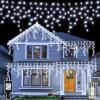 NEW 141FT Cool White 1332 LED Outdoor Icicle Lights, 360 Drops, Timer, 12 Modes, Dimmable