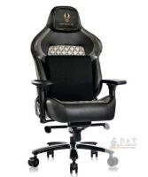 FANTASYLAB 8271 Big & Tall Gaming Chair, 440 lbs Capacity, 4D Arms, Memory Foam Lumbar, Black/Gold