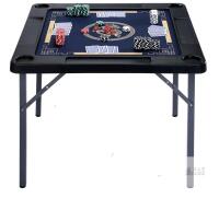 Queensell Domino Table Folding Game Table 35.4"x35.4" 4 Cupholders Batch QS-BGT-2-006
