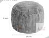 HIGOGOGO Corduroy Grey Pouf Ottoman, 20"x15", Polyester Filled, Round, Lightweight, X004X1TZMR - 2