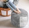 HIGOGOGO Corduroy Grey Pouf Ottoman, 20"x15", Polyester Filled, Round, Lightweight, X004X1TZMR - 3