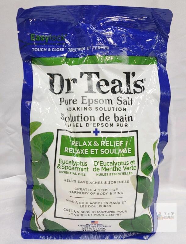 Dr Teal's Pure Epsom Salt Soaking Solution, Eucalyptus & Spearmint, 3 lbs