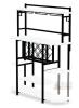 Bar Shelf SF001/V-2025-3-5, 43.3"x15.7"x38.3", Metal Frame & Laminate Shelves, White/Black