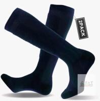 SANYI Merino Wool Blend Compression Ski Socks, Women's Medium, Black, 2-Pair Pack