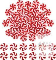 New KESYOO Acrylic Candy Canes Decorations, 0.98 Inch Plastic Peppermint Ornaments Fake Candy Crafts Hanging Ornaments For Christmas Tree Party Decor 50Pcs