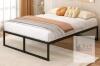 NEW Queen Metal Platform Bed Frame, EE8-4Q Model, Steel Slats, 80"x60", Black, 13" Under-Bed Clearance