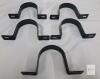 Set of 5 Metal Pipe/Conduit Mounting Brackets, Black Coated, 3 Inch Opening