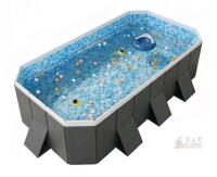 Large Foldable Rectangular Swimming Pool, 116"x65"x22", CE/UKCA/CPC, Fits 4 Adults
