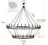 ANKYLHUA 60-Inch Black Double-Tier Wagon Wheel Chandelier with 54 Lights - 3