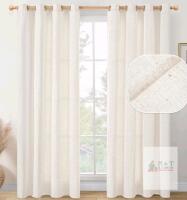 YoungsTex Natural Linen Curtains 52x84" Grommet Top Light-Filtering 2 Panels