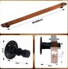 KEPMOGOH 5 ft Black Walnut Wall-Mounted Staircase Handrail with Black Metal Brackets - 3