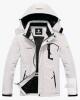 GEMYSE LBL001mens Mountain Ski Snow Jacket, Medium, Waterproof, Windproof, White, Hooded