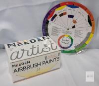 Meeden Artist Airbrush Paint Set, 24 Colors, 1 fl. oz. Bottles, Water-Based, Color Wheel Included