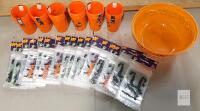 Halloween Party Set: Pumpkin Tumblers, Treat Bags , Large Trick or Treat Bowl