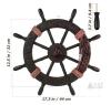Mediterranean Nautical Ship Wheel Wall Decor, 17.3"x12.5", Rope & Net Accents, - 2