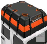 Fivklemnz 30 Cubic Feet Waterproof Rooftop Cargo Carrier Bag with Accessories