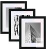 Set of 3 Black 16x20 Wall Picture Frames with 11x14 Mats