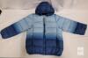 Children's Size 130 Blue Ombr&eacute; Puffer Jacket with Hood, Lightweight Polyester, Zipper Closure
