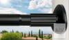 Heavy-Duty Adjustable Tension Curtain Rod, Matte Black, 48&ndash;84 In, Wall Mounted, Spring-Loaded