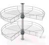 LOVKIT 32" Two-Tier Wire Lazy Susan Cabinet Organizer with Adjustable Height